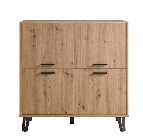 Composad Vitruvia madia 4 ante rovere miele nero 122 cm