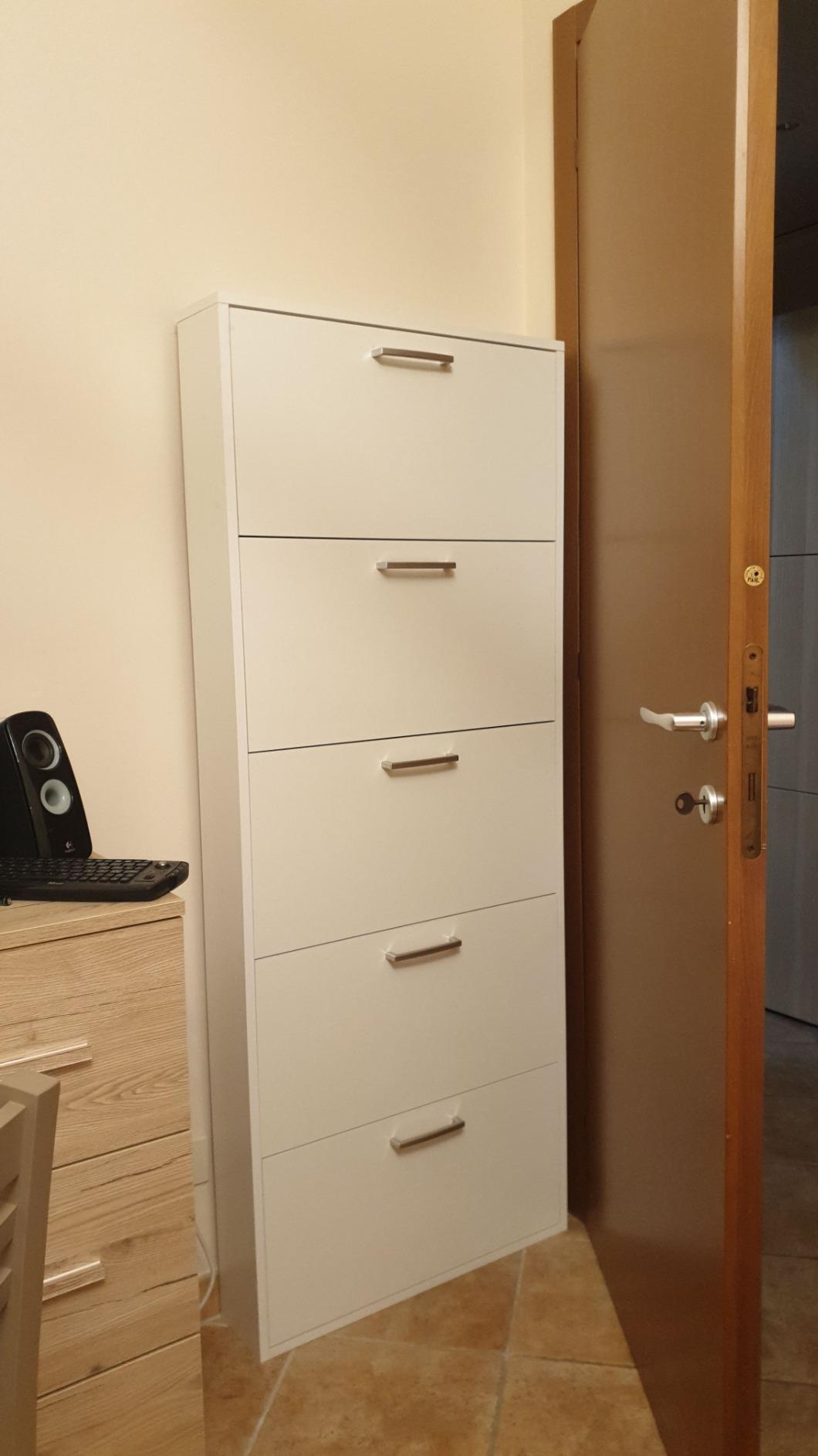 COMPOSAD Facile scarpiera 5 ribalte bianca 15 paia slim