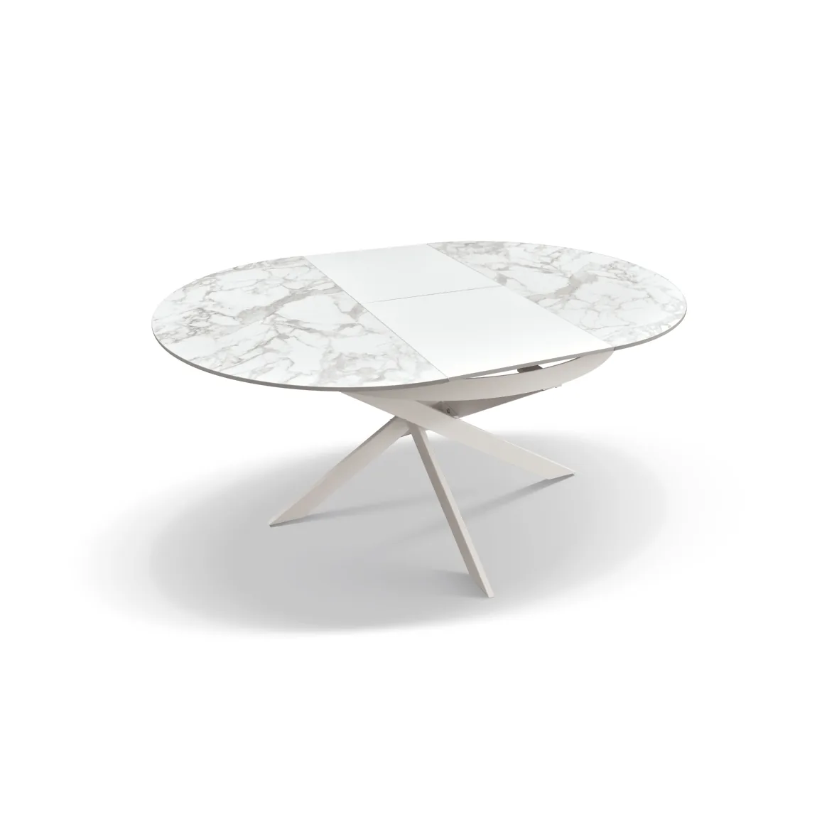 Epocantica Girasole Tavolo Rotondo Allungabile Ceramica Bianco