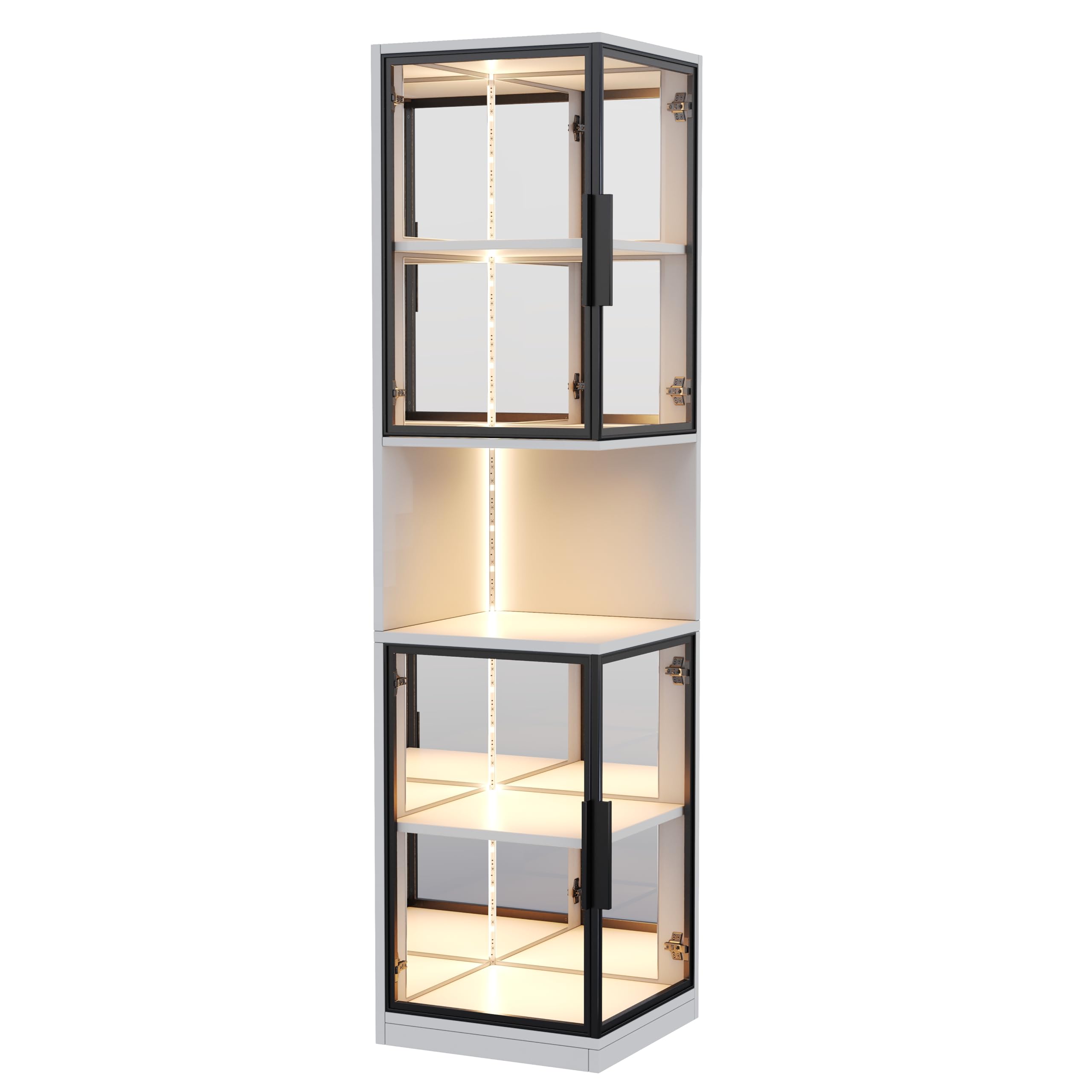 Dolamaní vetrinetta bianca LED 205 cm vetro specchio