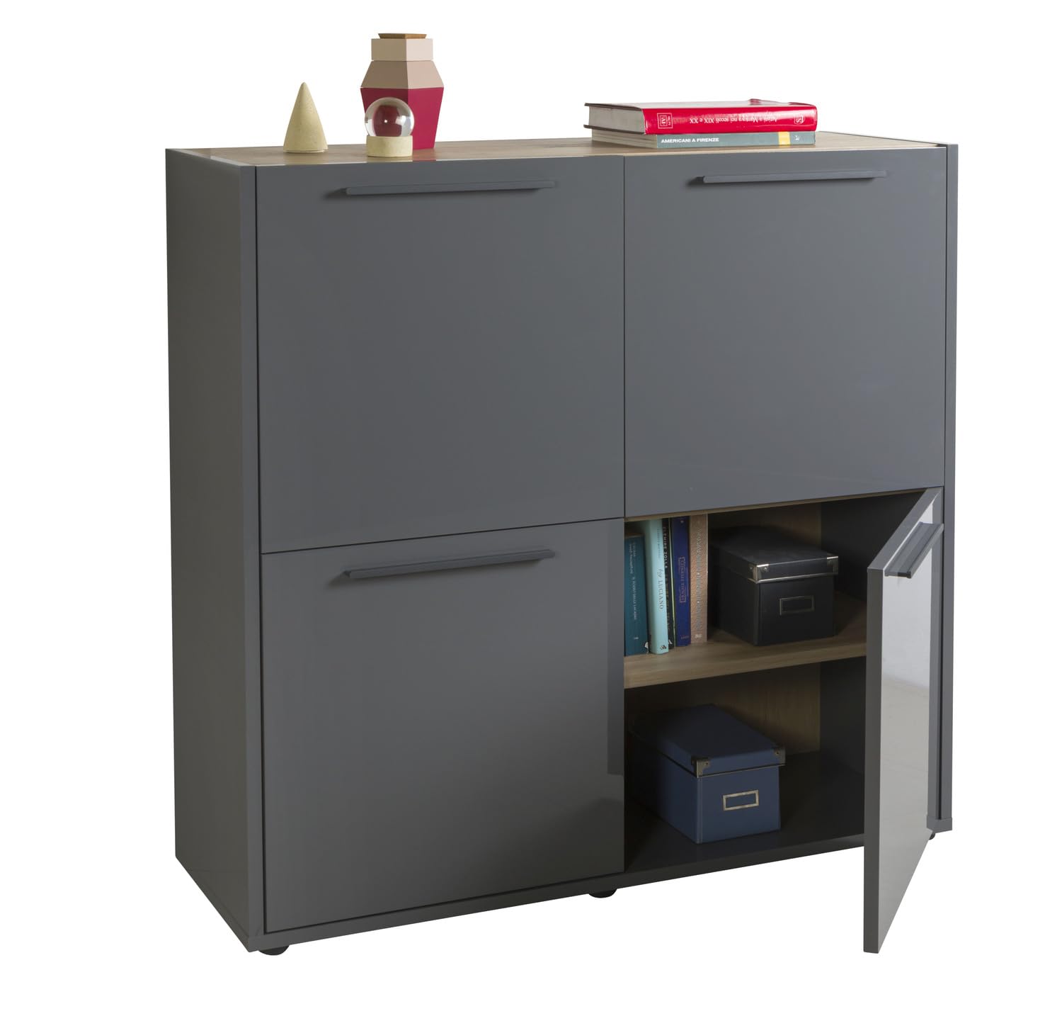 Composad Riserva mobile 4 ante rovere mielato titanio 121 cm