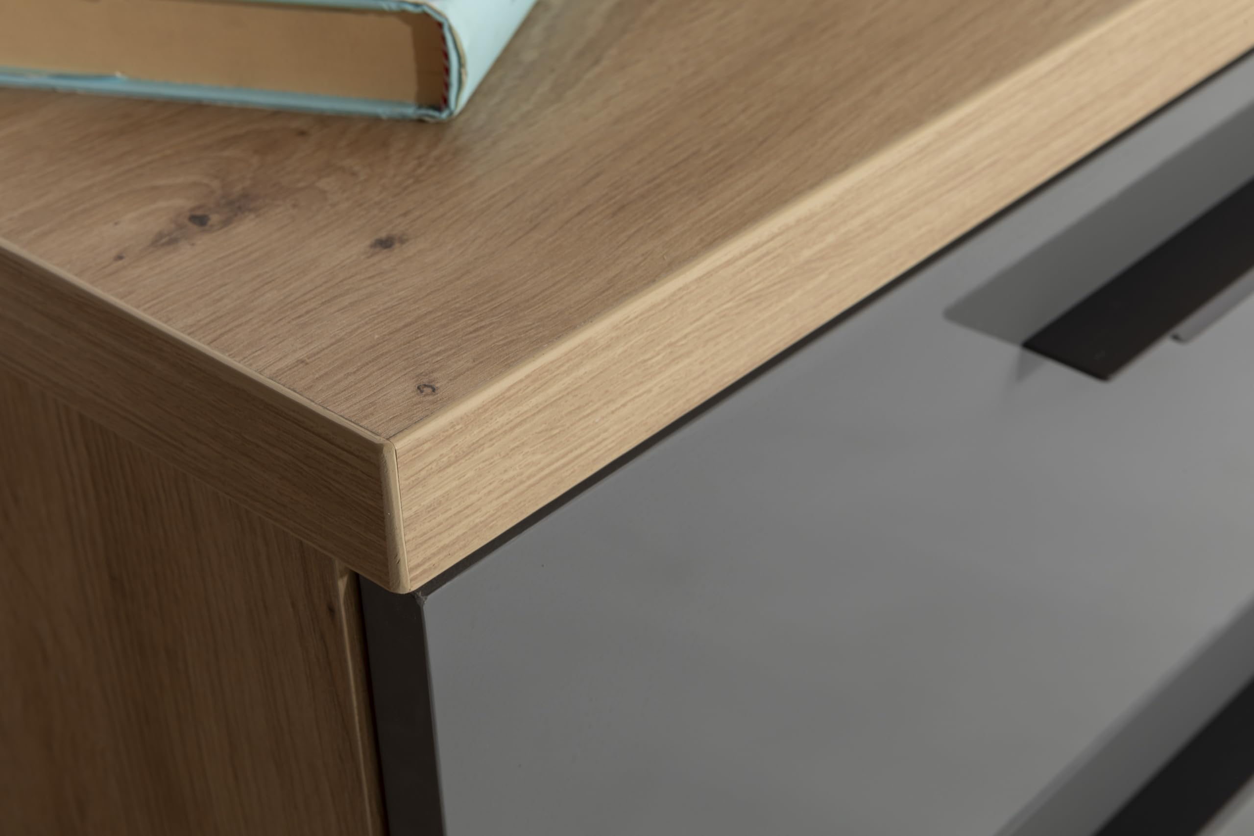 Composad Sposami comodino 2 cassetti rovere mielato grigio titanio