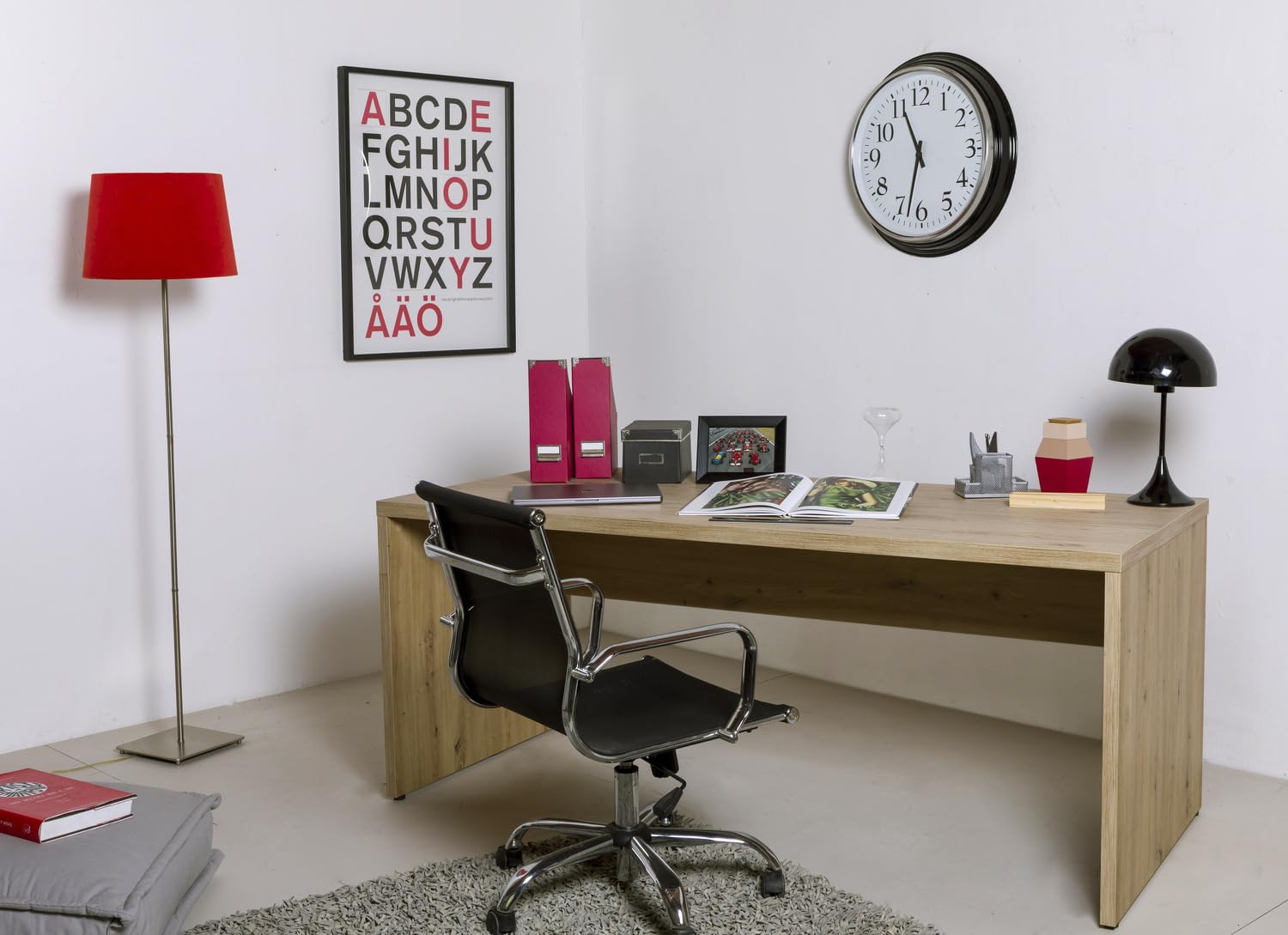 Composad Rilega Scrivania Ufficio 180 cm Rovere Modesty Panel