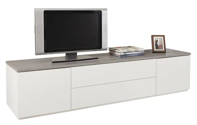 Composad Privilegio Mobile TV 200 cm Cemento Bianco 2 Ante