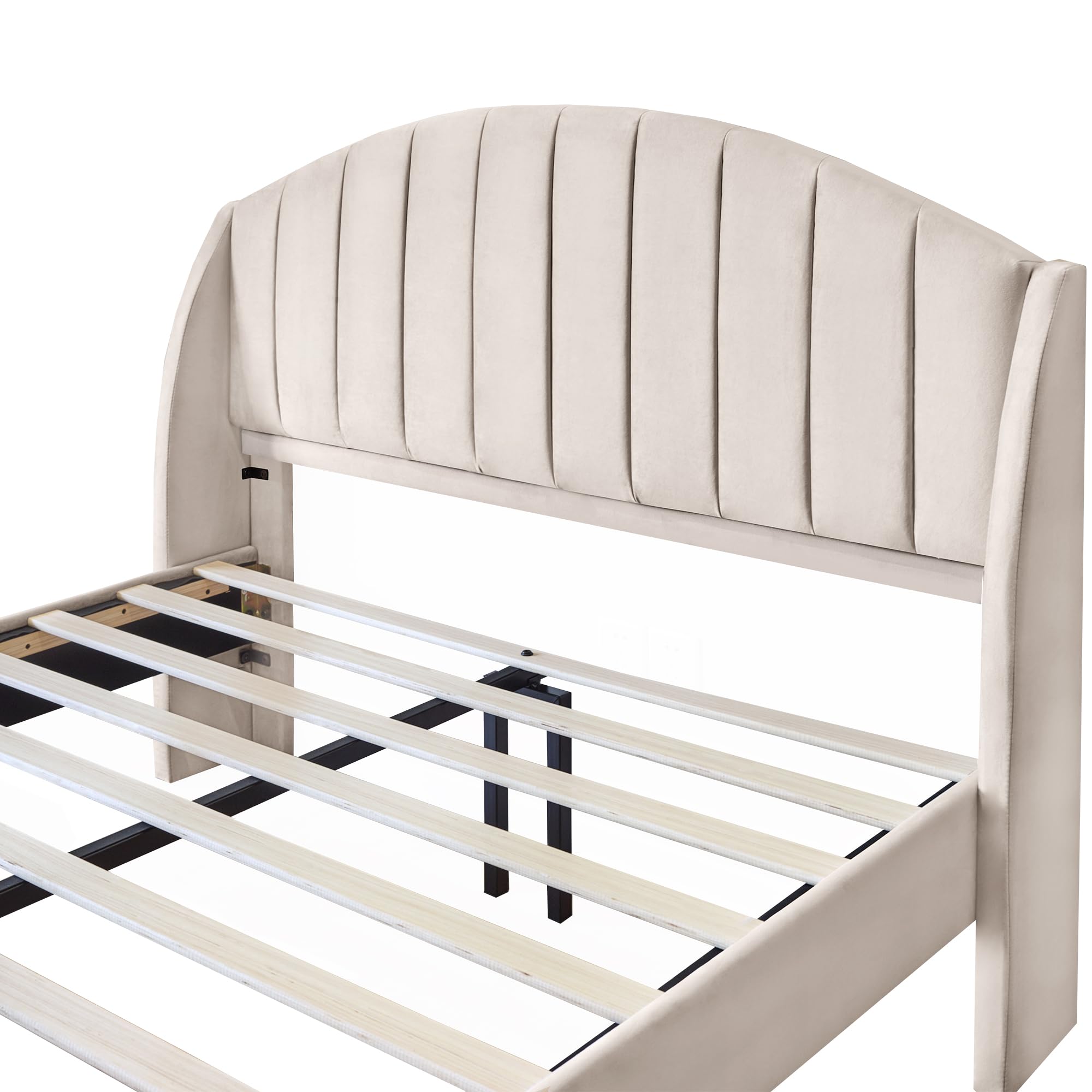 Dolamaní Letto imbottito 160x200 velluto bianco