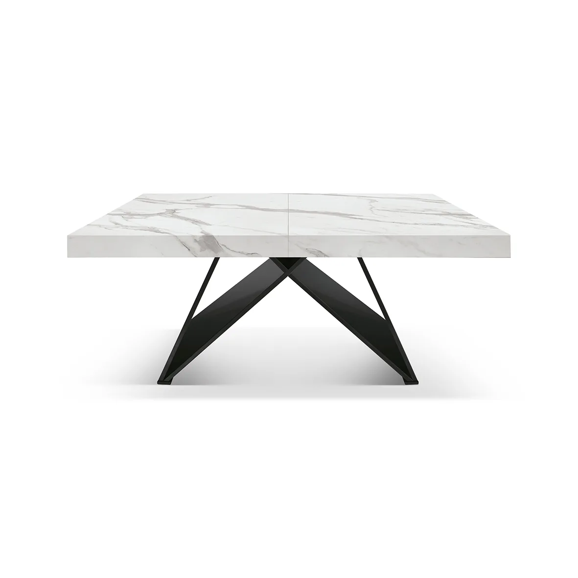 Epocantica Tavolo Allungabile Effetto Marmo Statuario 160 Nere