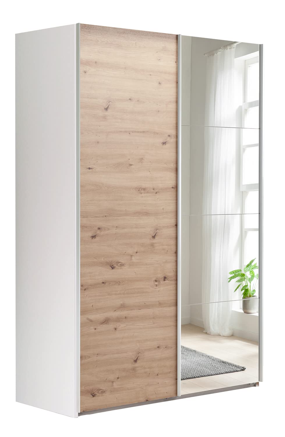 Composad Systema 150x223x67 armadio 2 ante scorrevoli specchio bianco rovere