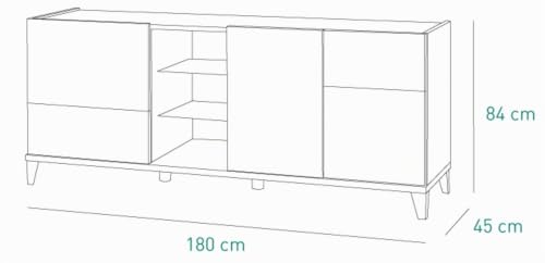 Composad Vittoria 3 ante madia rovere grigio 180 cm