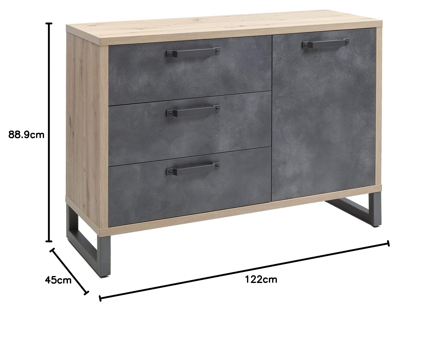 Composad LaFabrica 3 cassetti 1 anta mobile rovere grigio