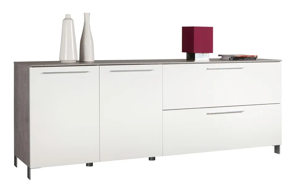 COMPOSAD Modello madia soggiorno bianco grigio 210 cm