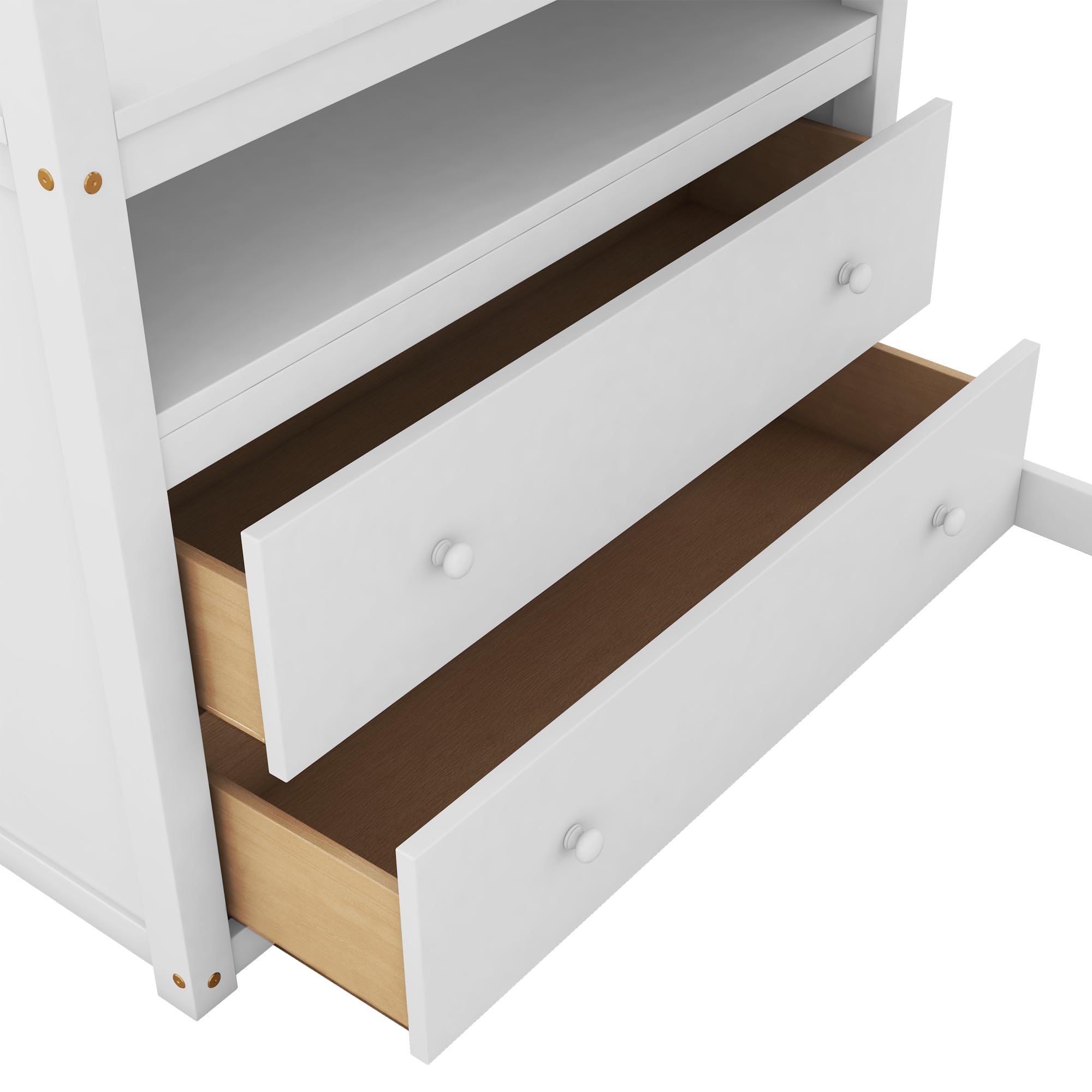 Dolamaní Letto a soppalco 90x200 bianco con scrivania e cassetti