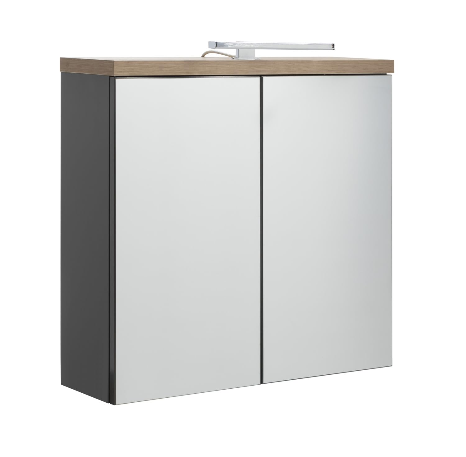 Composad Mundi Specchiera Bagno 2 Ante LED Grigio Titanio 70 cm