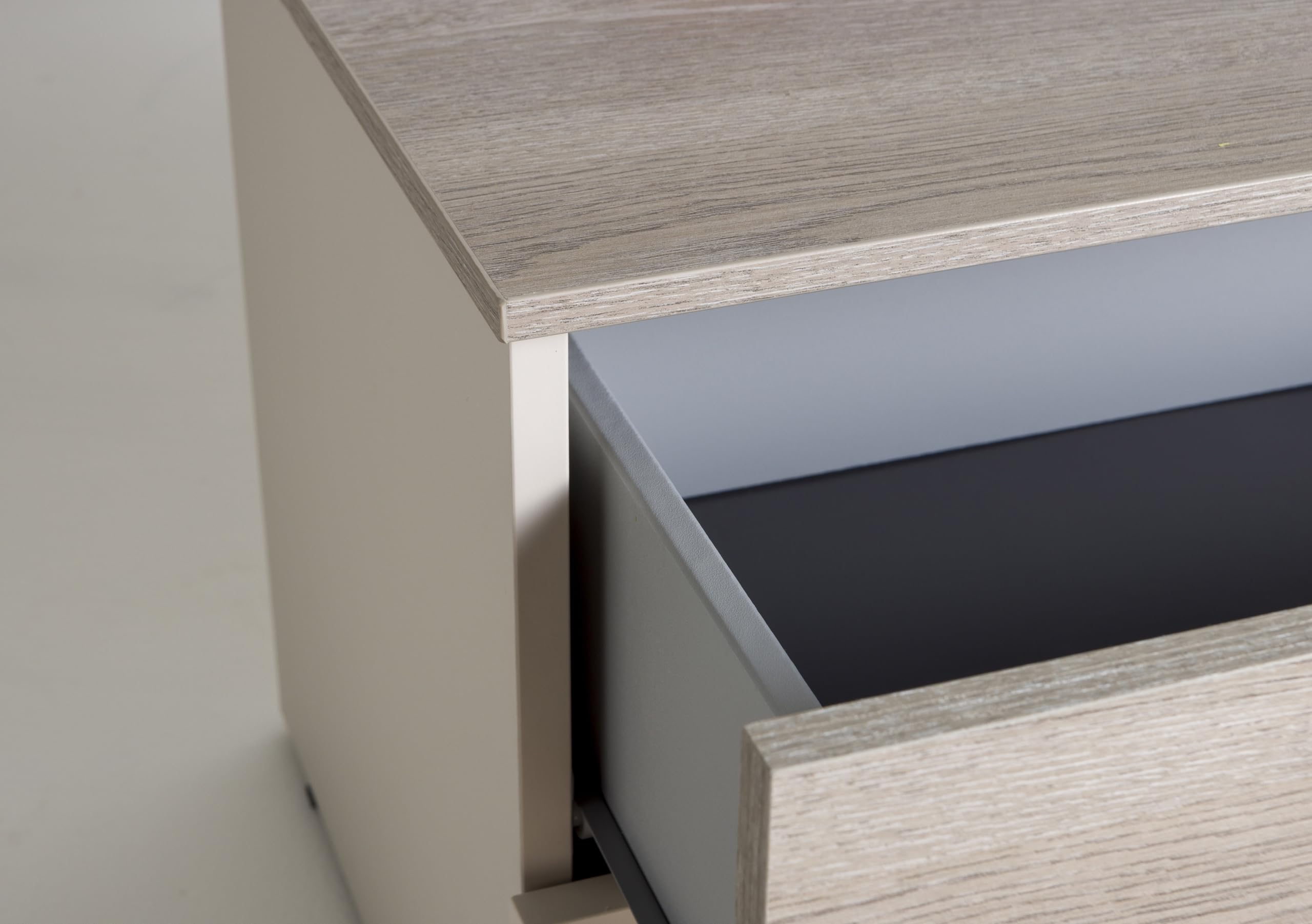 Composad Favorita comodino 2 cassetti rovere gessato cashmere