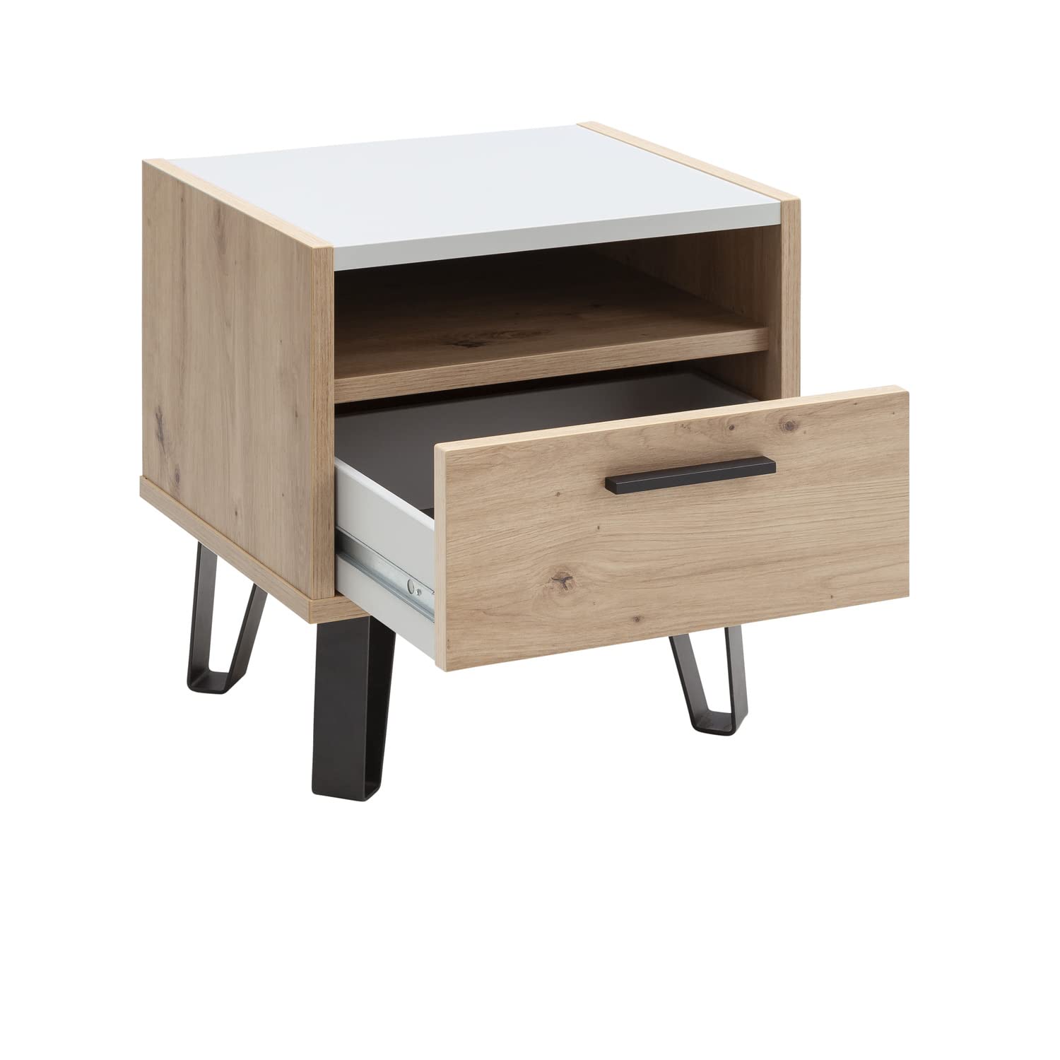 Composad Vitruvia Comodino 1 Cassetto Rovere Miele Grigio