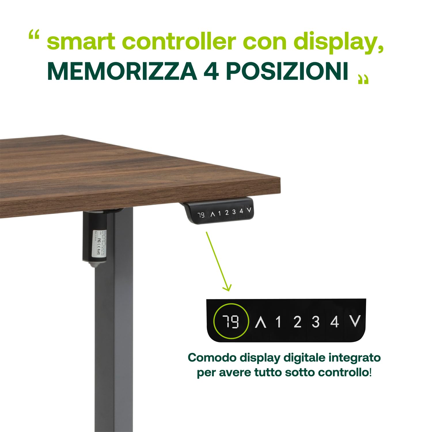 Composad Energia scrivania altezza regolabile 150x69 noce brera grigio