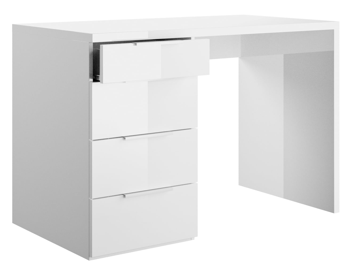 Composad Espresso scrivania 110 cm bianco laccato 4 cassetti