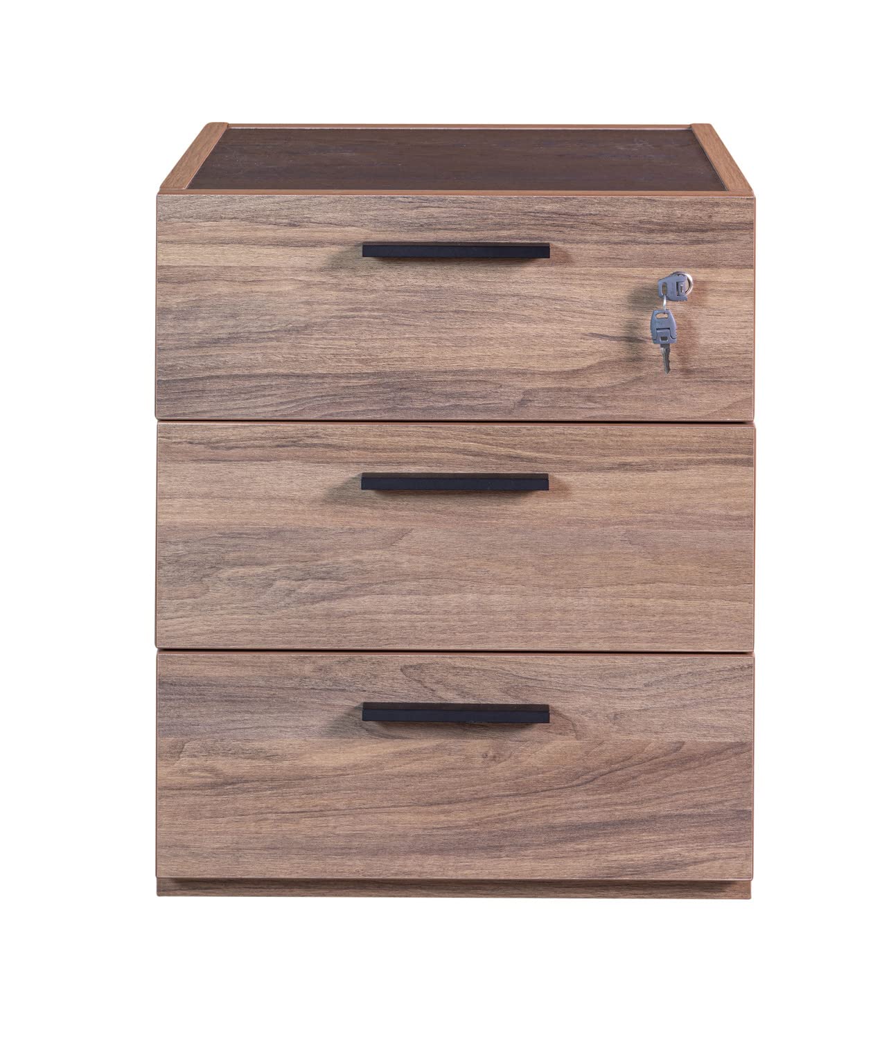 Composad Davinci Brera cassettiera 3 cassetti ruote noce nero