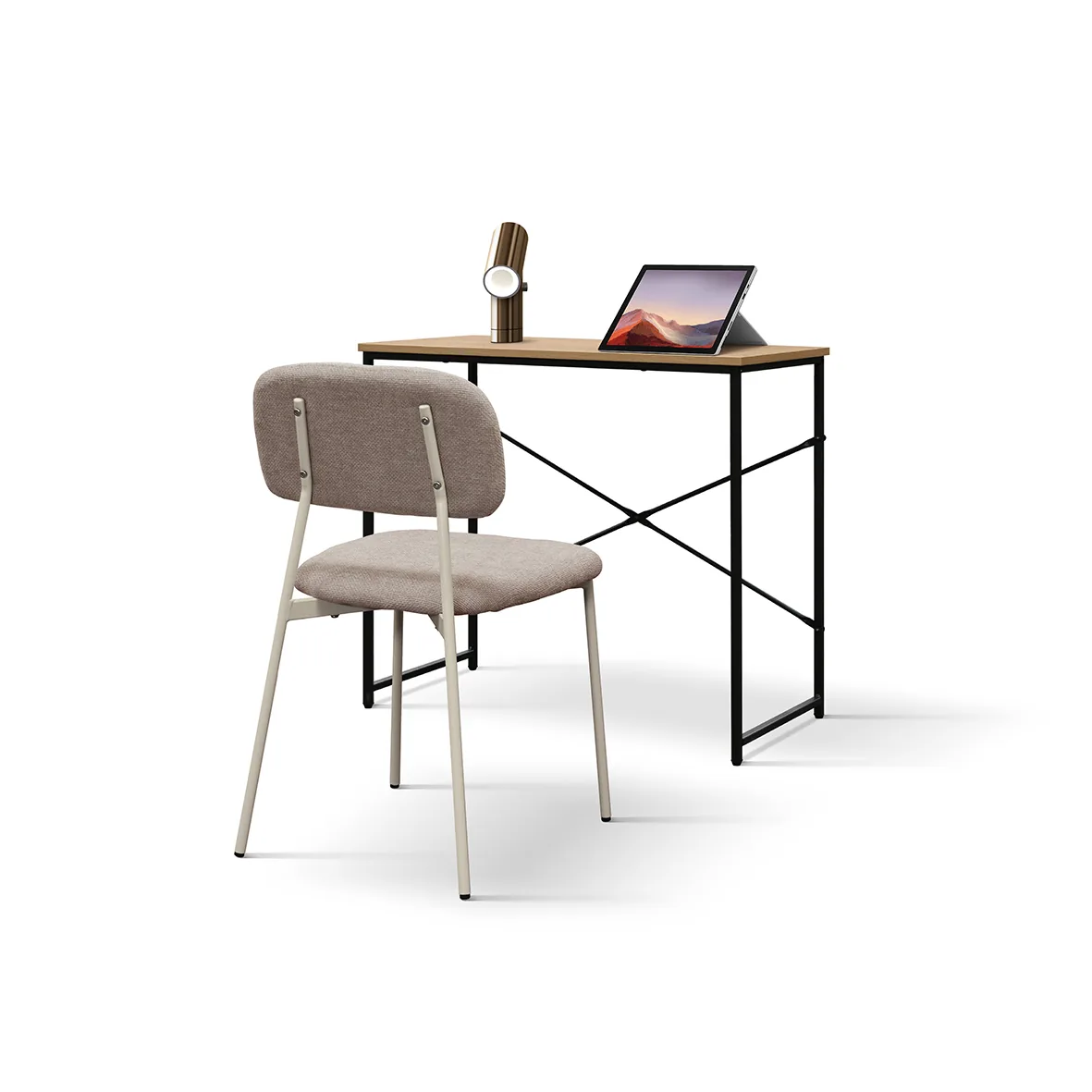Epocantica scrittoio fisso rovere rustico gambe nere 80 cm