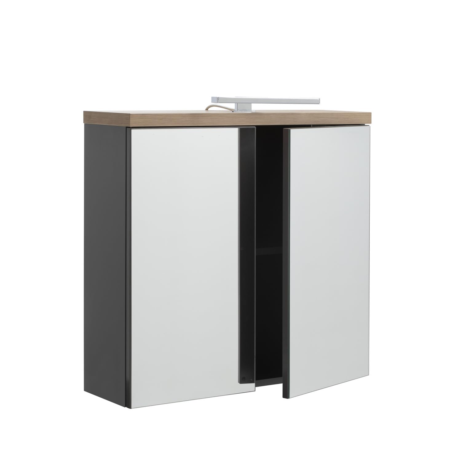 Composad Mundi Specchiera Bagno 2 Ante LED Grigio Titanio 70 cm