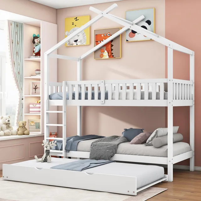 Dolamani letto a castello 90x200 con estraibile bianco