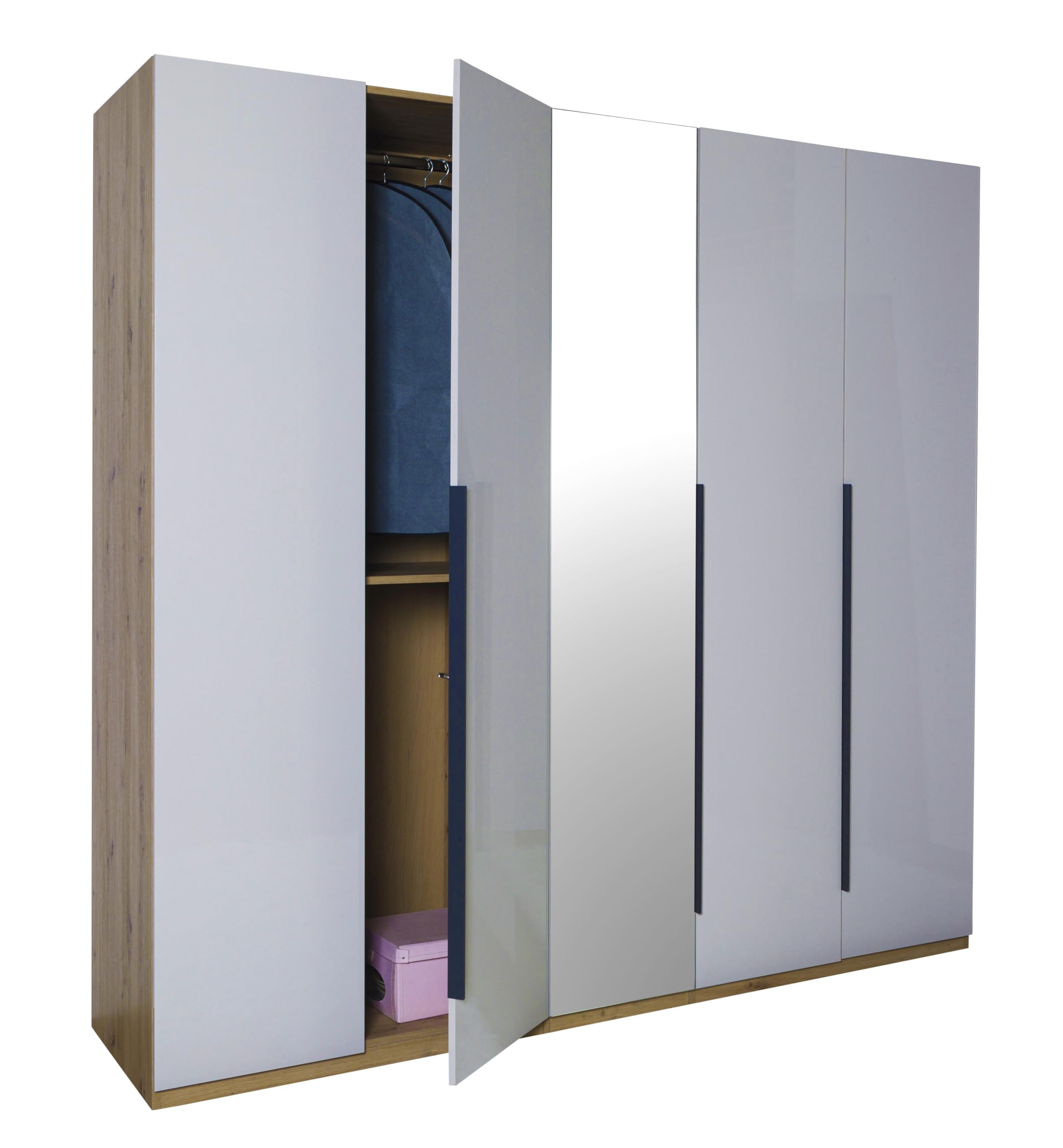 Composad Sposami Armadio 5 Ante Specchio Rovere Mielato