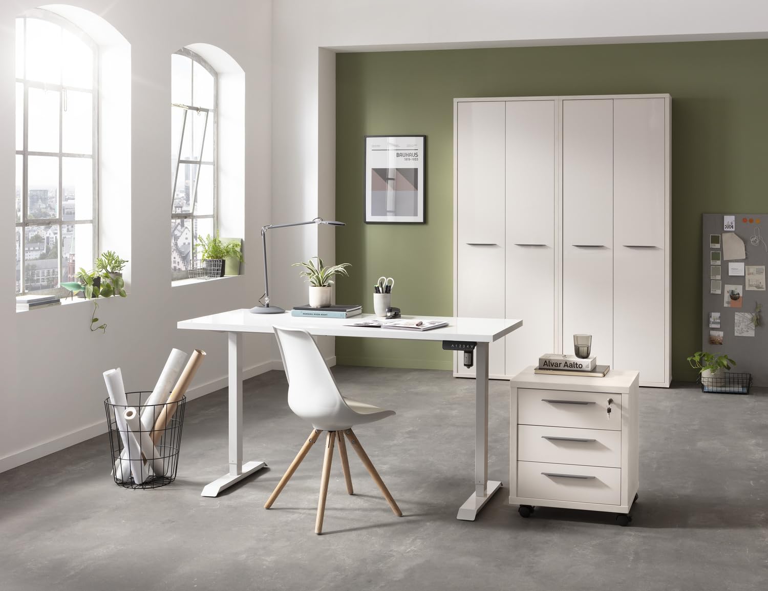 Composad Energia scrivania elettrica 150x69 bianco laccato altezza regolabile