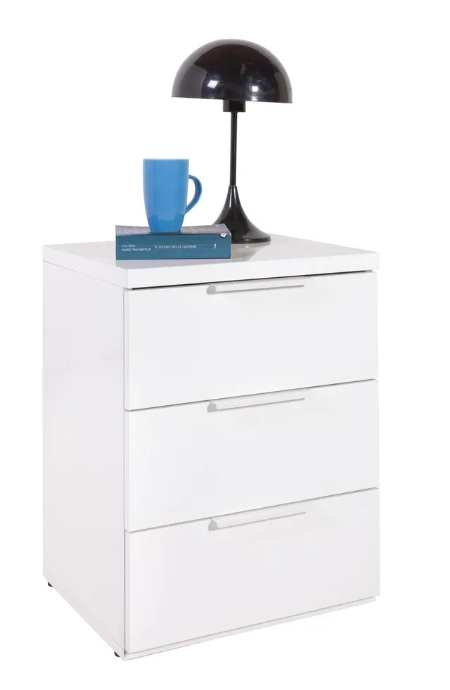 Composad Mundi 3 Cassetti Comodino Bianco 49x63,4x40,4 cm