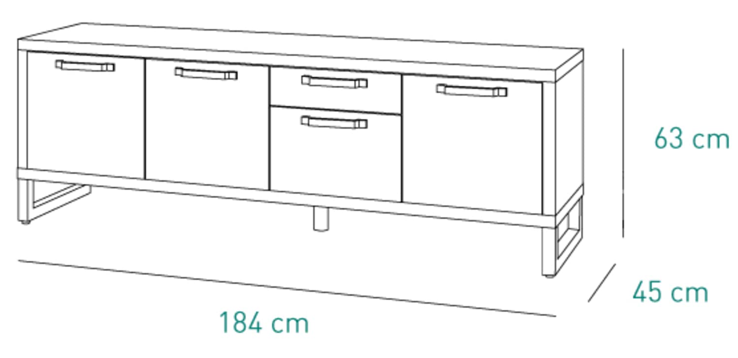 Composad LaFabrica Mobile Porta TV 2 Cassetti 3 Ante Rovere Cemento