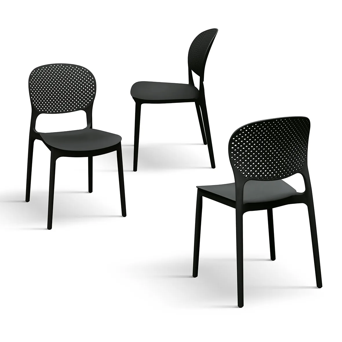EPOCANTICA Sedia Impilabile Traforata Set 4 Pezzi Plastica