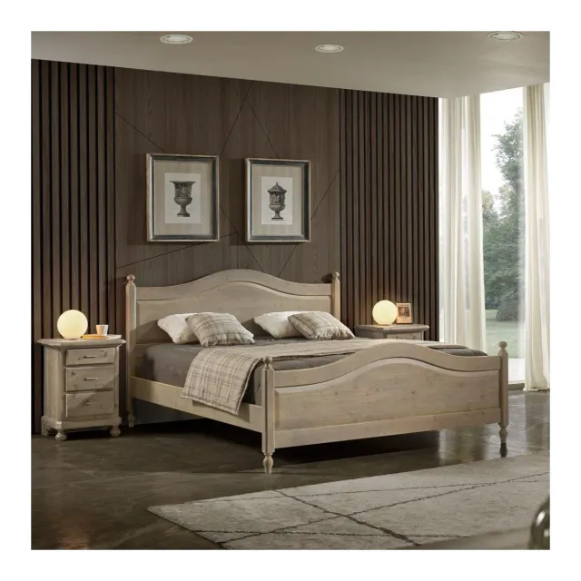 Epocantica letto matrimoniale abete massello testata classica