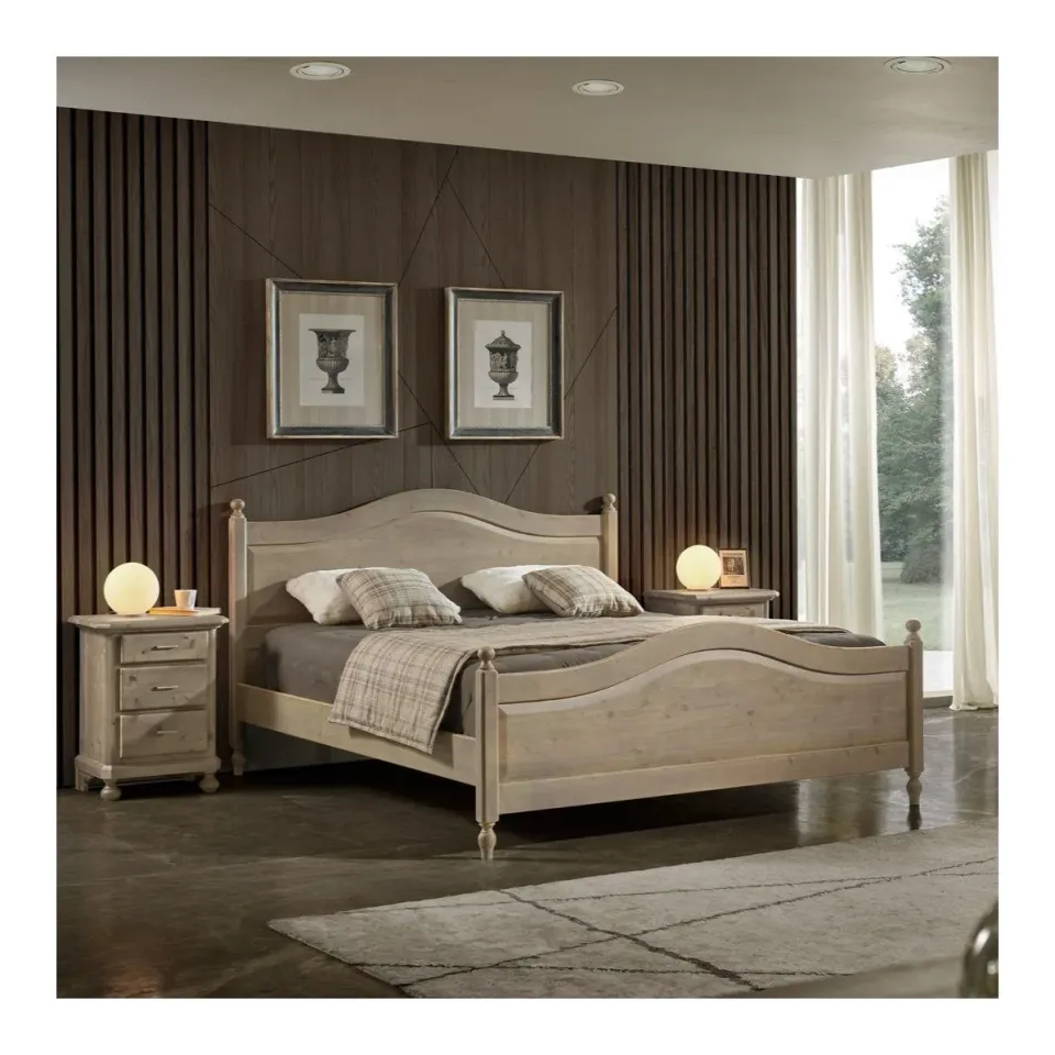 Epocantica letto matrimoniale abete massello testata classica