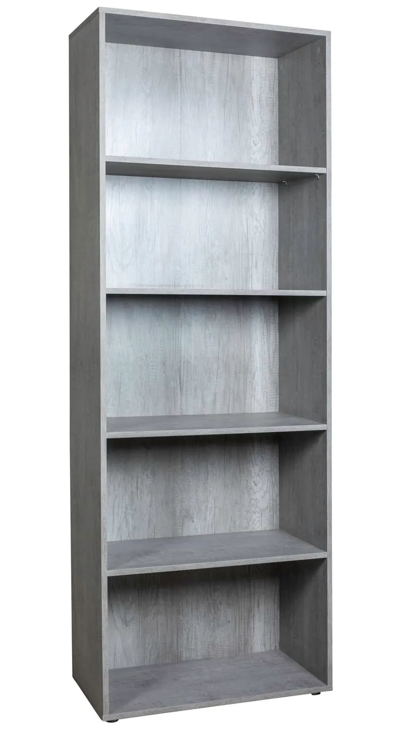 Composad Flow Libreria Alta 4 Ripiani Grigio Cemento 69x200 cm