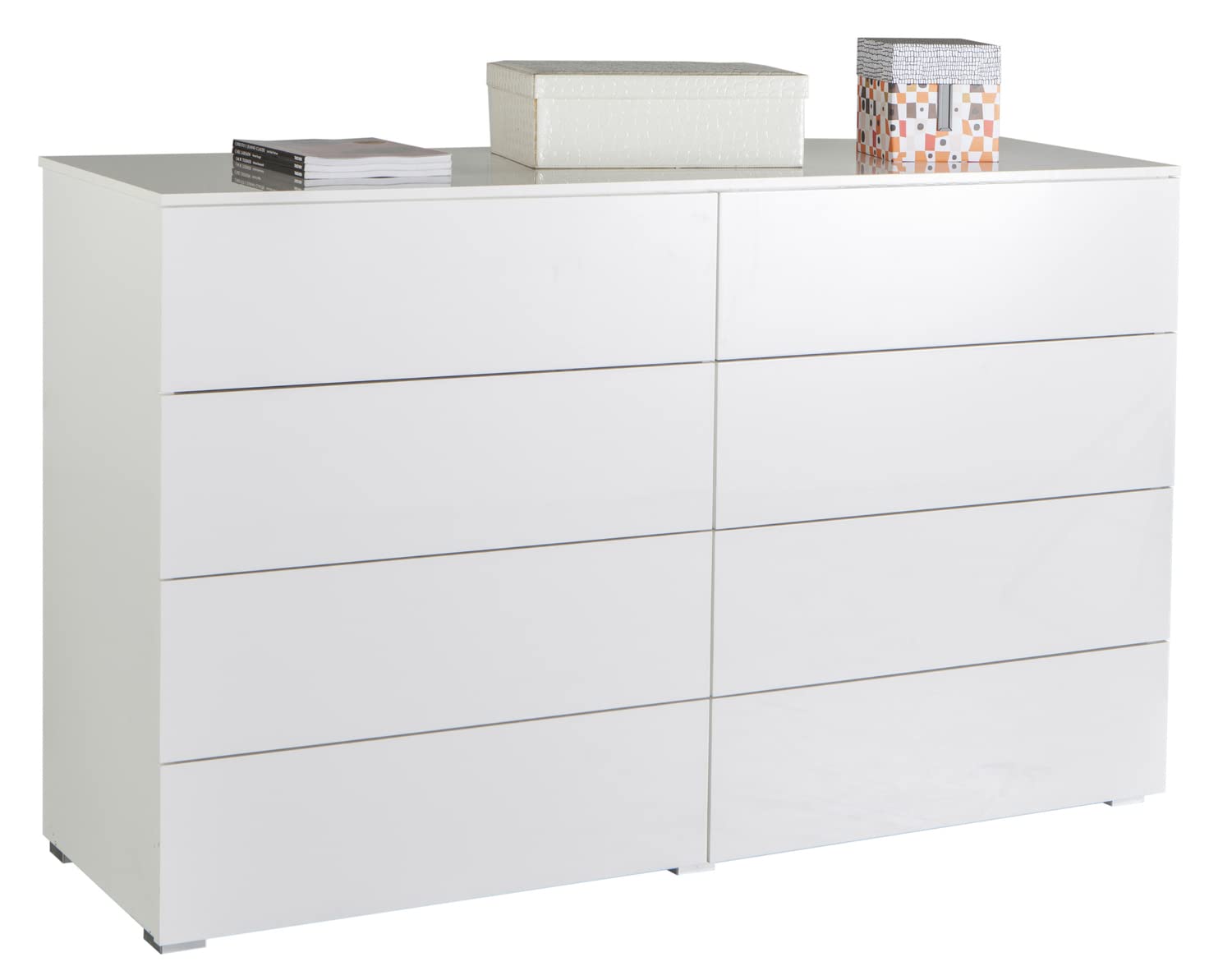 Composad Privilegio cassettiera bianco laccato 140x85x44 8 cassetti