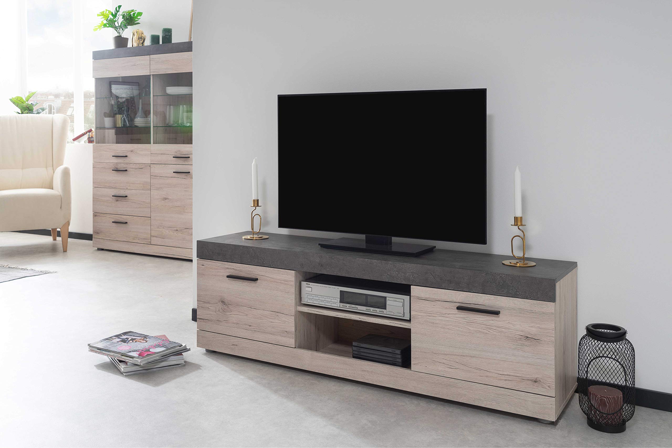 Iperbriko mobile porta TV 2 ante rovere ossido 130 cm