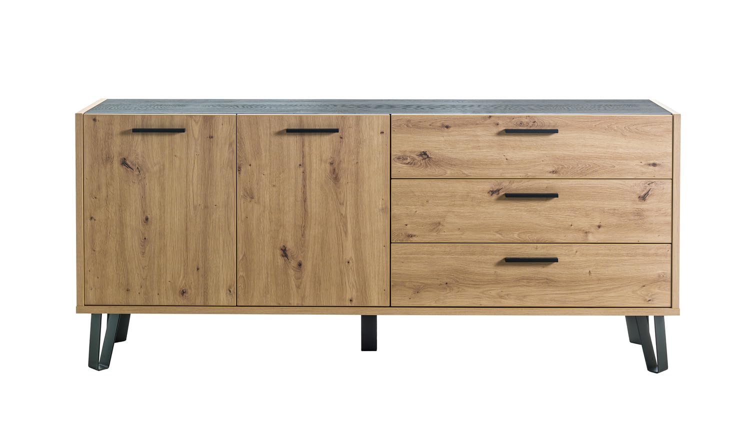 Composad Vitruvia mobile porta tv 3 cassetti 2 ante rovere nero