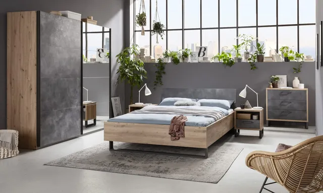 Composad Lafabrica Camera da Letto 5 Mobili Rovere e Grigio