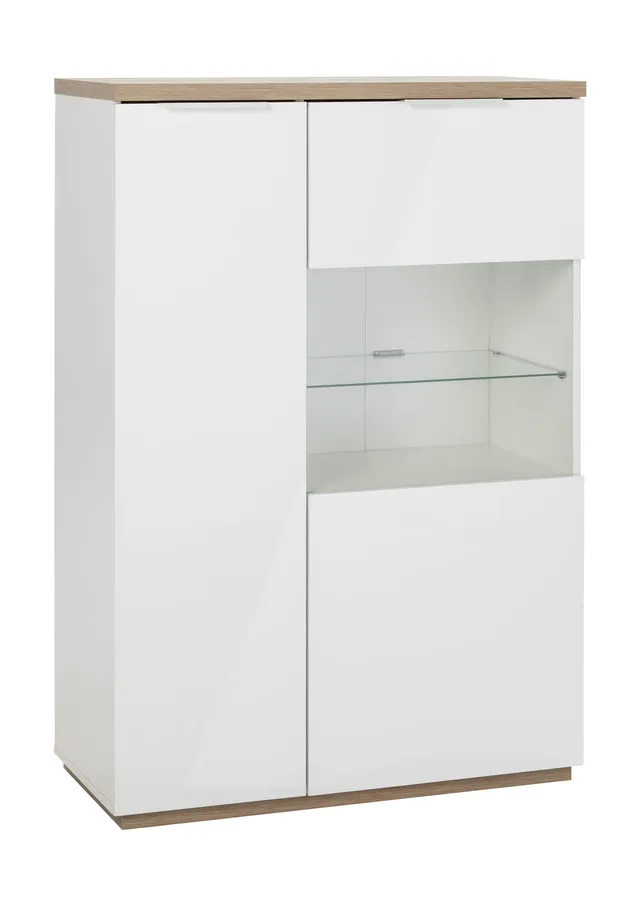 Composad Mundi Credenza 2 Ante 90 cm Rovere Bianco Vetro