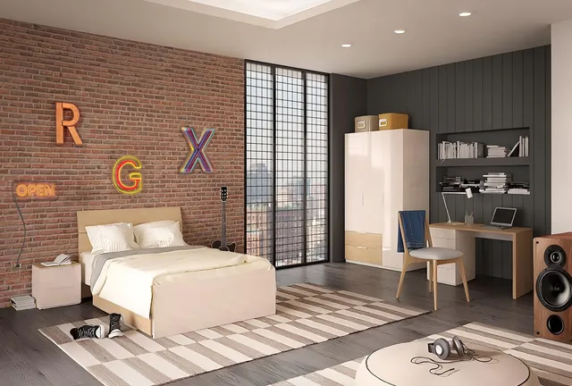 Composad Macchiato Teen Cameretta Completa 5 Pezzi Rovere
