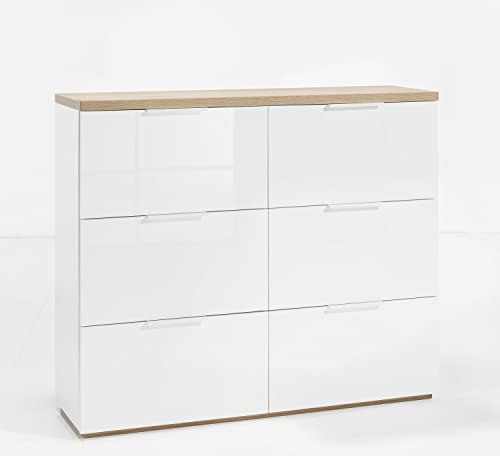Composad Mundi 6 ribalte scarpiera rovere bianco 120 cm