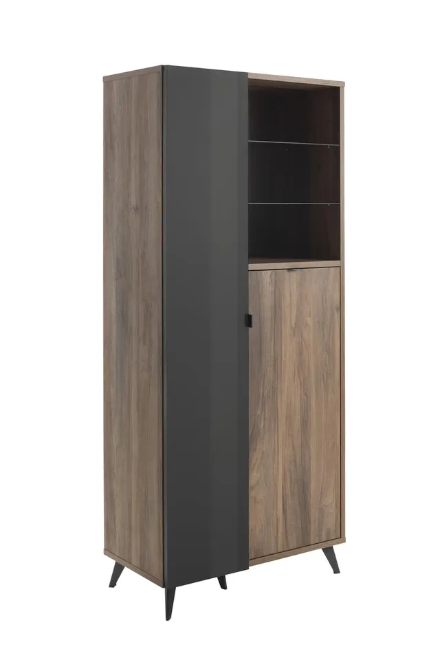 Composad Infinito colonna 2 ante 3 vani LED titanio noce