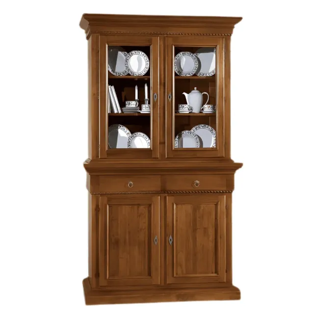 Epocantica 2 porte 2 cassetti base con alzata legno massello