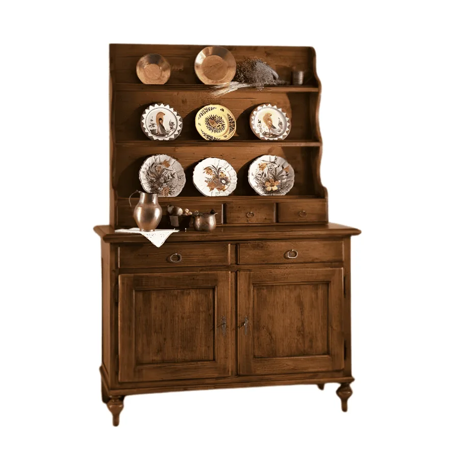 Epocantica Credenzina Legno con Piattaia 137 cm Noce