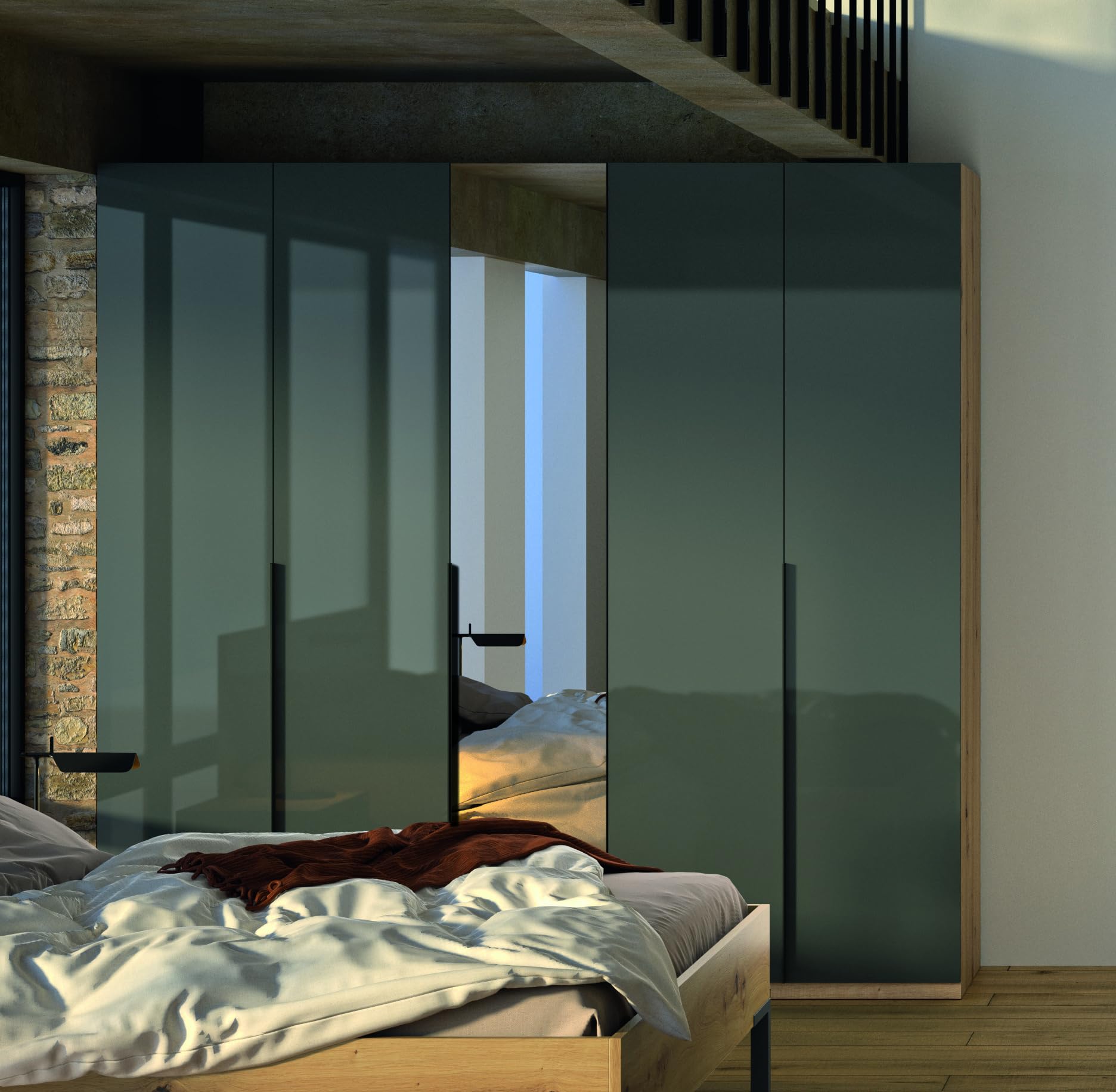 Composad Sposami armadio 5 ante con specchio rovere