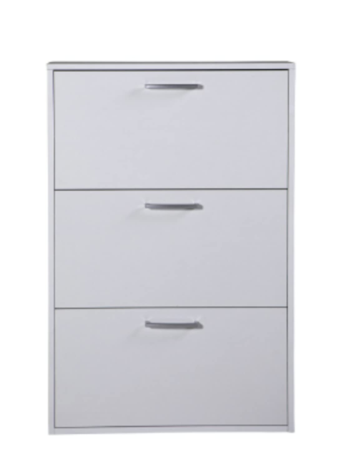 COMPOSAD Facile scarpiera 3 ribalte bianca 9 paia slim