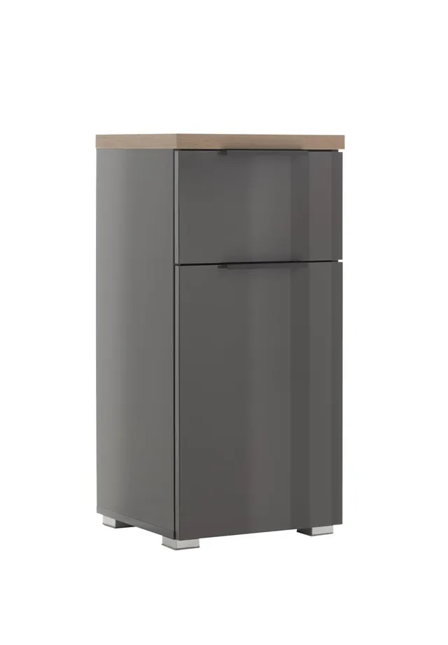 Composad Mundi Mobiletto Bagno 1 Anta 1 Cassetto Grigio Titanio