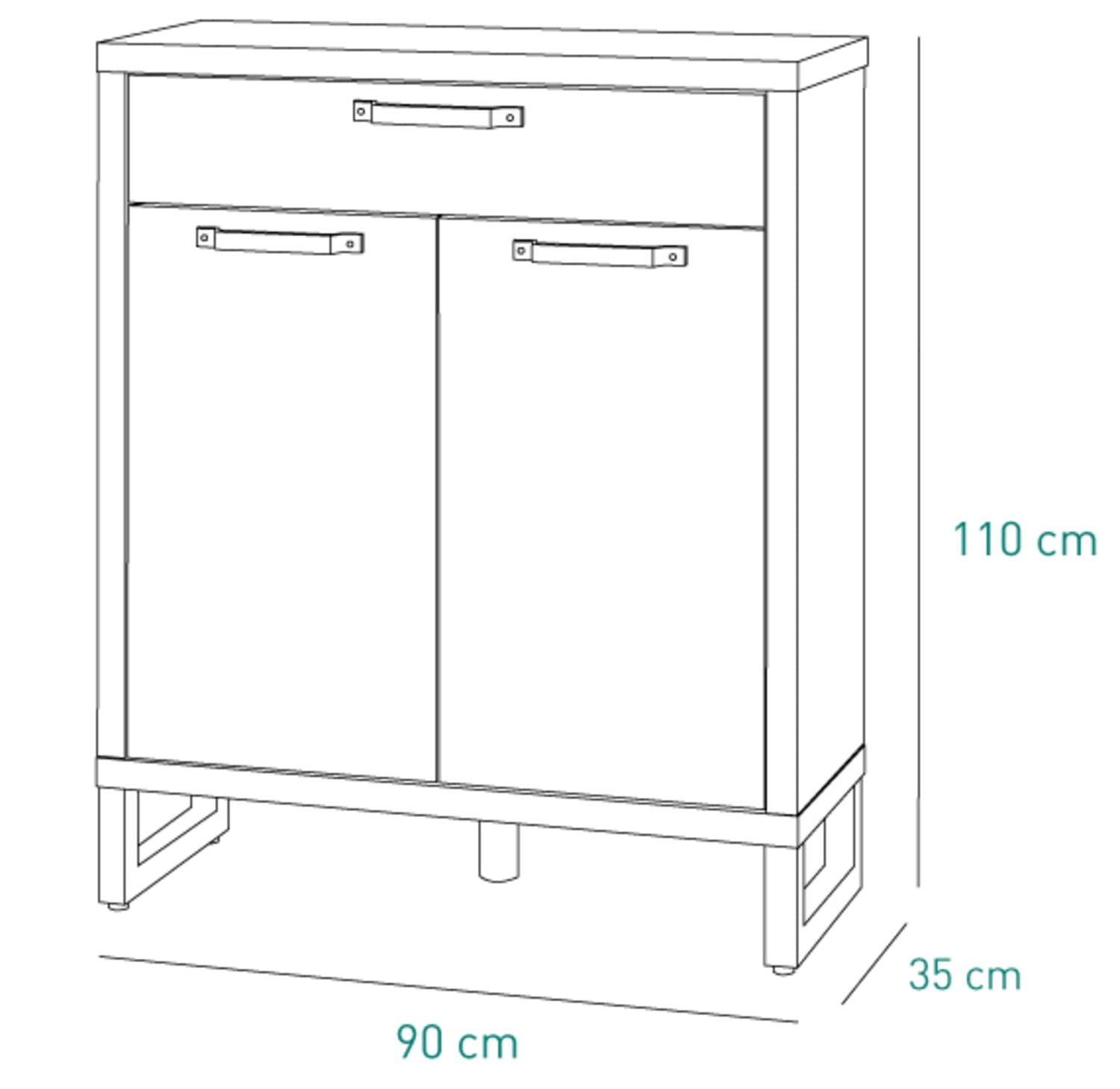 Composad LaFabrica mobile contenitore 1 cassetto 2 ante rovere cemento