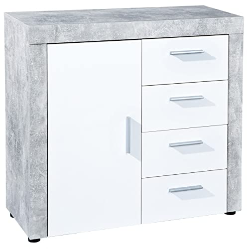 Iperbriko mobile madia bianco cemento 77x40x82