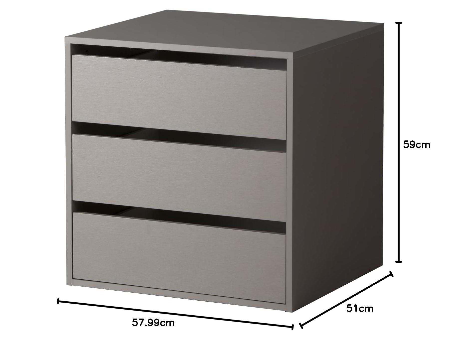 Composad Cassettiera Interna 3 Cassetti Grigio 58 cm