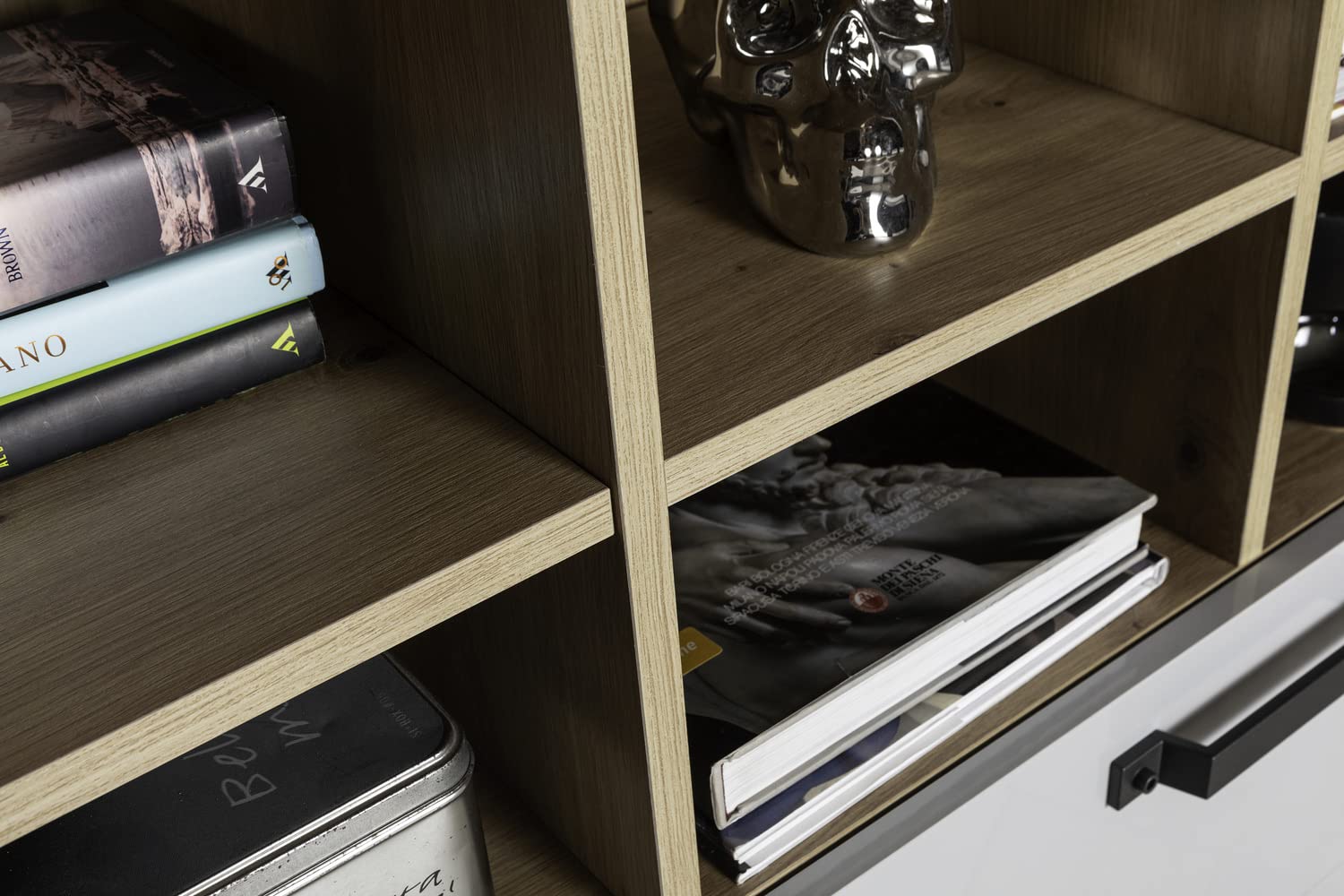 Composad LaFabrica Libreria 2 Cassetti 1 Anta 10 Vani Rovere Grigio