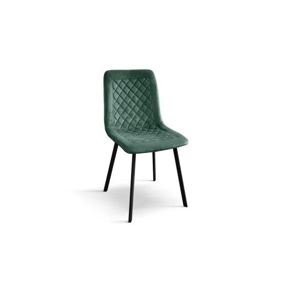 Epocantica sedia in velluto trapuntata gambe nere set 4 velluto